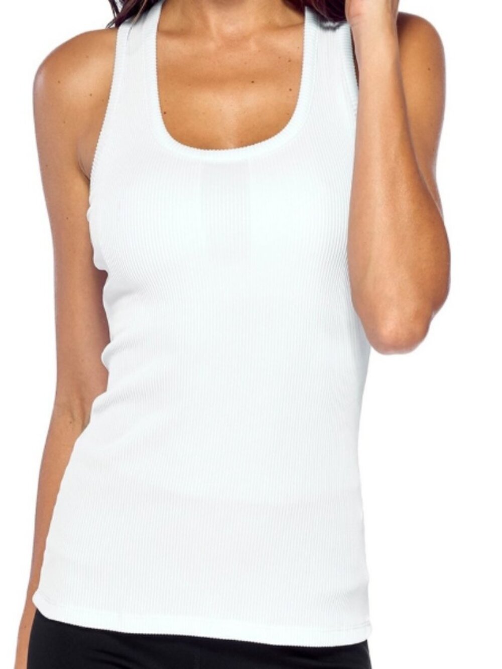Electric Yoga Ribbed Racerback Tank Top in White S